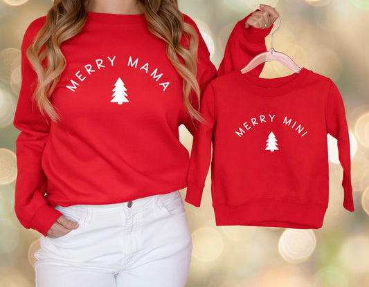 Merry Mama & Merry Mini Matching Sweatshirts