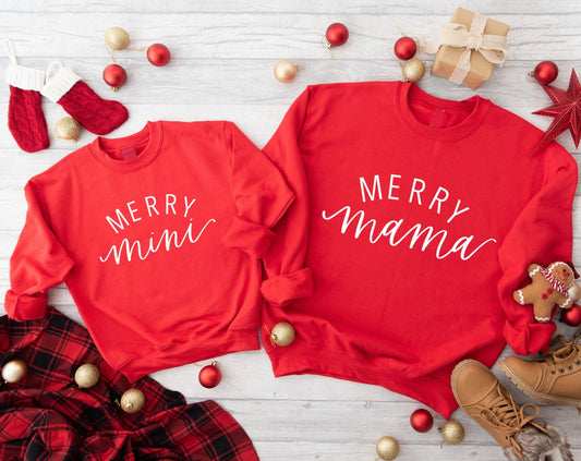 Merry Mama & Merry Mini Matching Sweatshirts