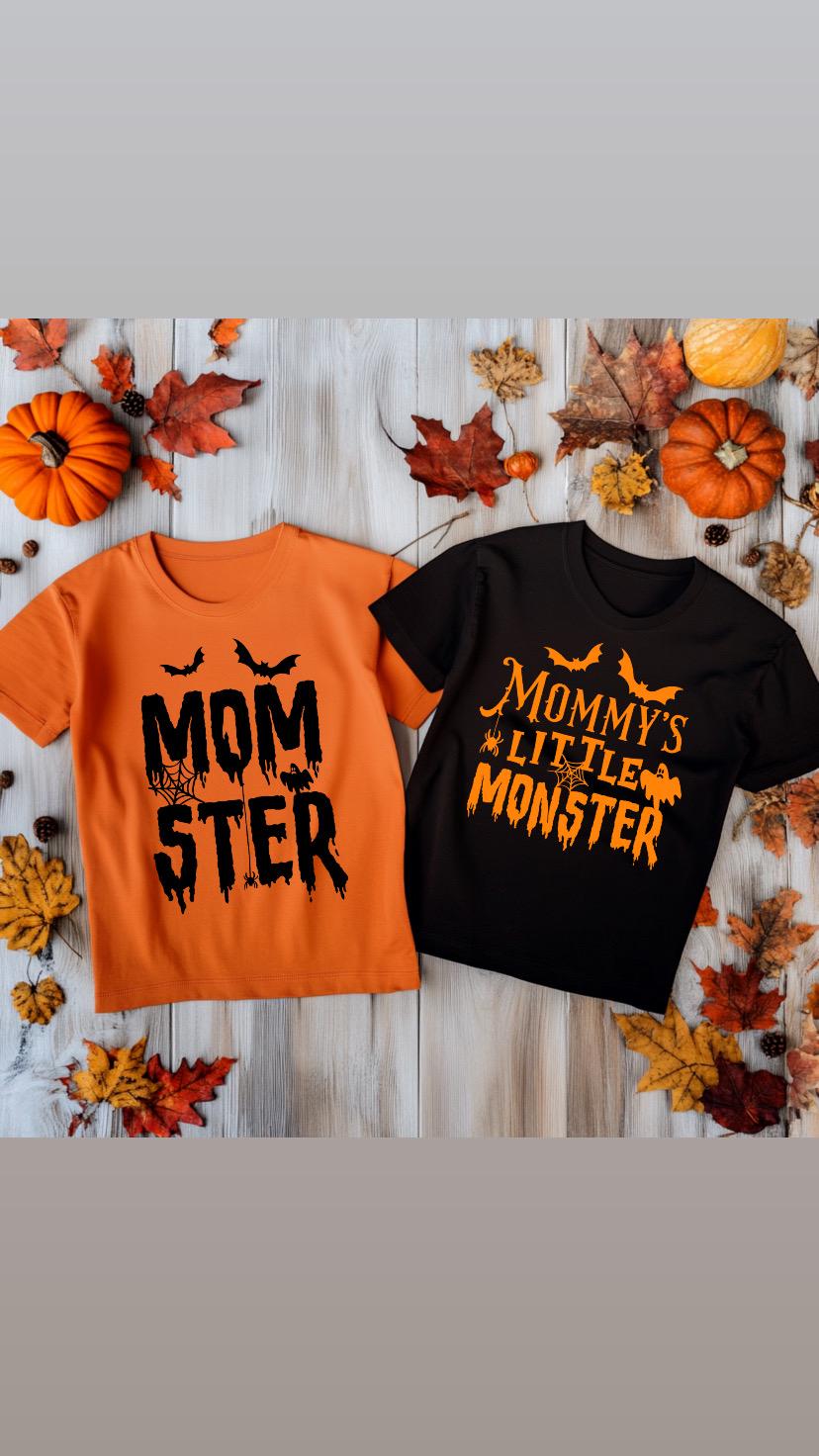 Momster Crewneck Tee, Mom Halloween Shirt, Momster, Funny Halloween Shirt