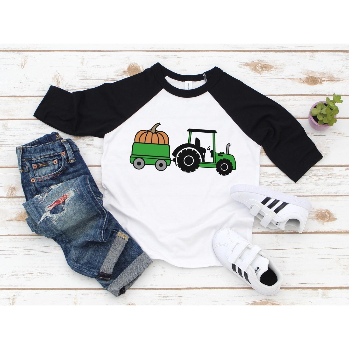 Pumpkin Tractor Raglan